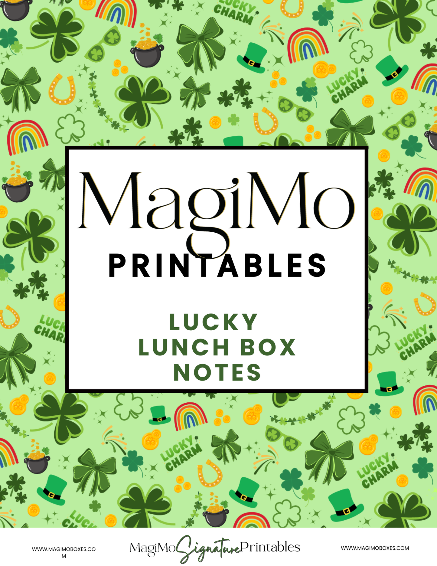 St Patrick's Day - Lucky Lunch Box Printables