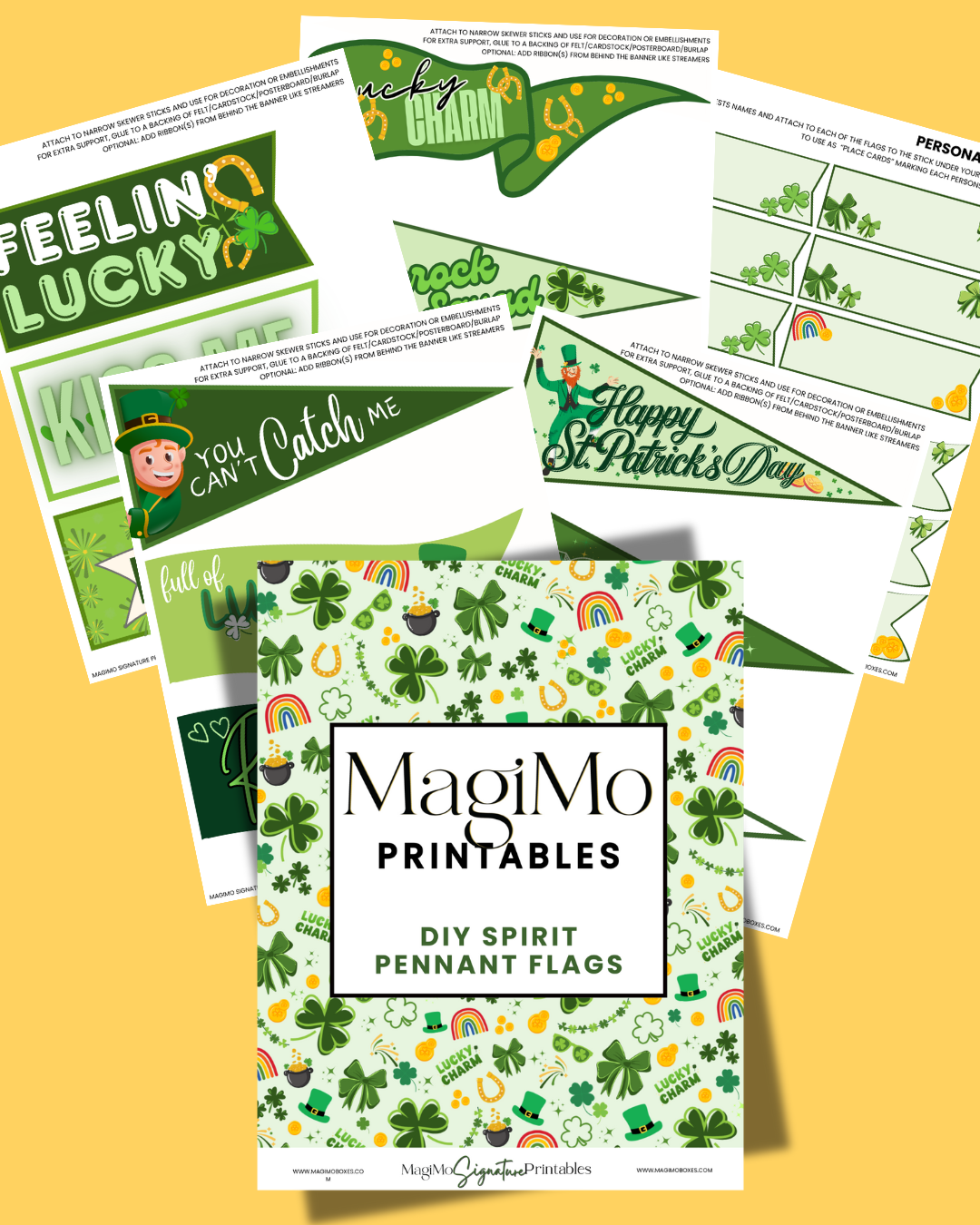 St Patricks Day Printables - DIY Spirit Pennant Flags