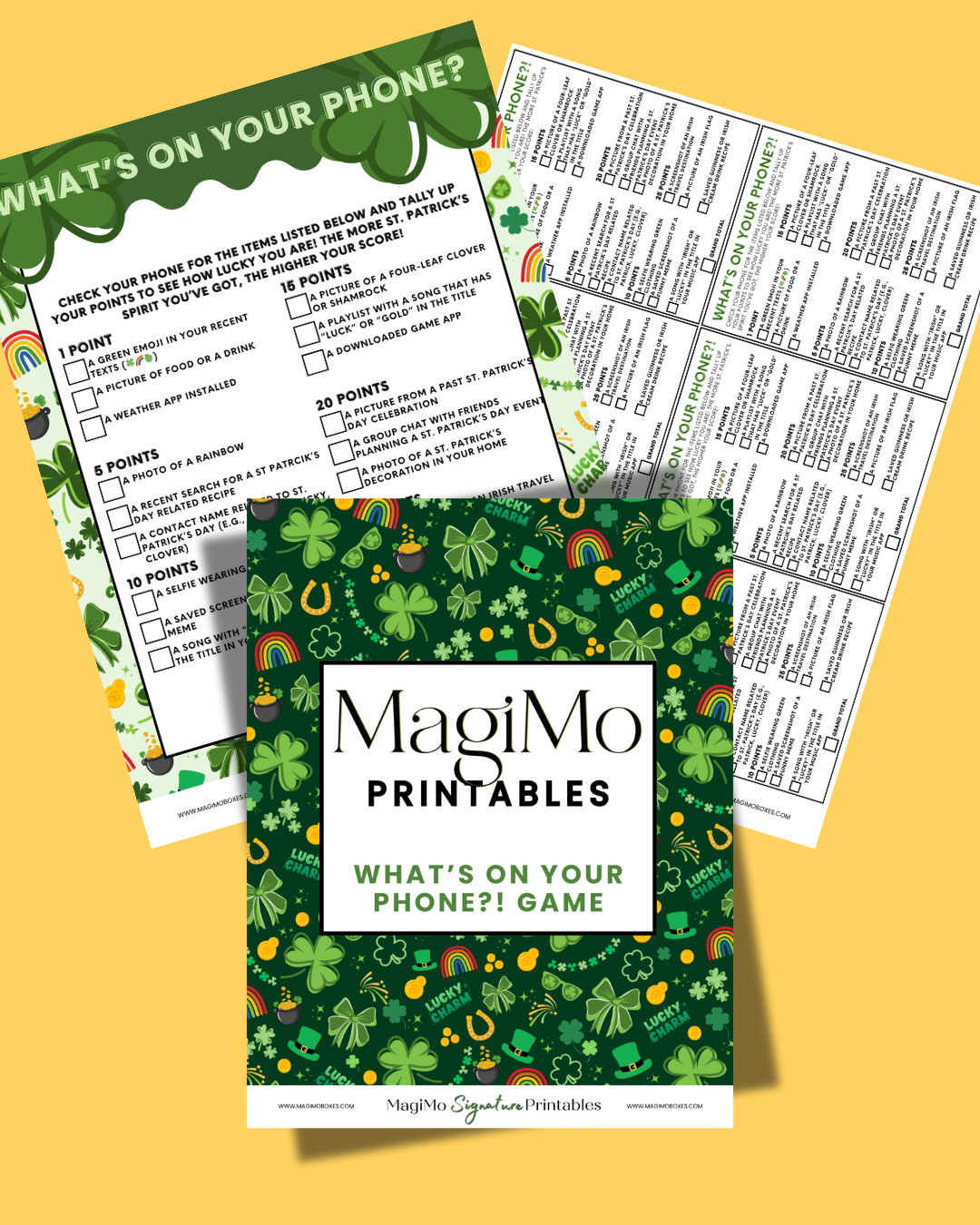 St Patrick's Day Printables - What the Phone!? Game