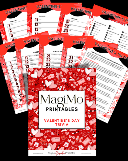 Valentine's Day - MagiMo Printables - Valentine's Trivia [Printable-Digital File]