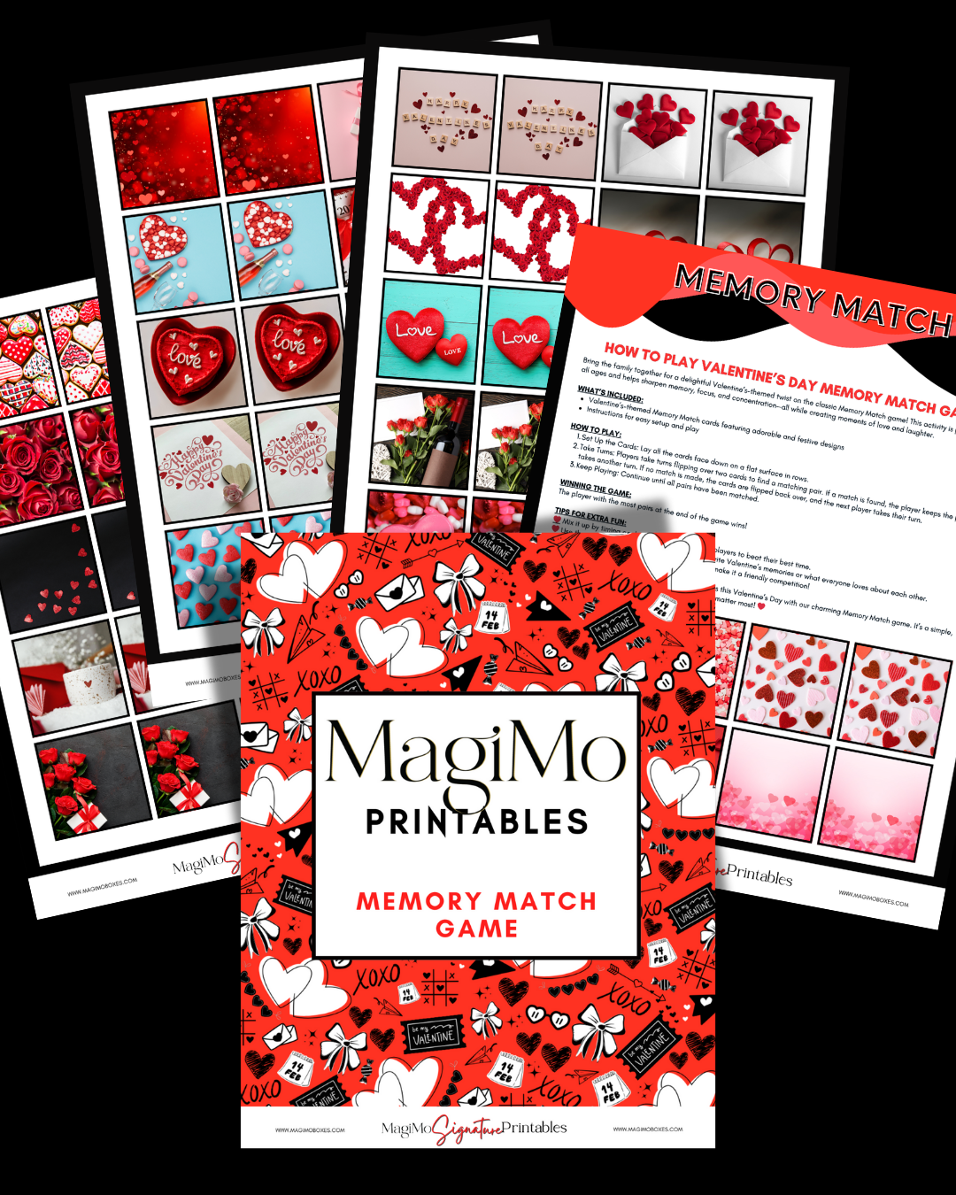 Valentine's Day - MagiMo Printable - Memory Match Game [Printable - Digital File]