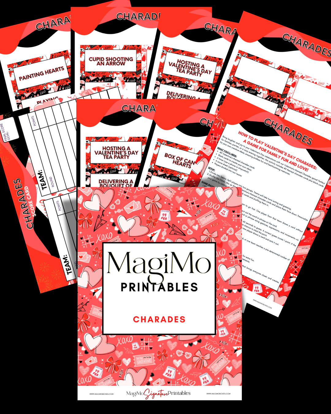 Valentine's Day - MagiMo Printables - Charades Game [Printable-Digital File]