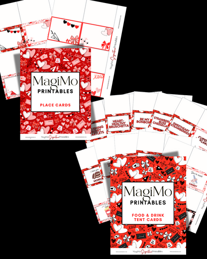 Valentine's Day - MagiMo Printables - Food & Drink Tent Cards & Table Place/Name Cards [Printable - Digital File]