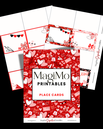 Valentine's Day - MagiMo Printables - Food & Drink Tent Cards & Table Place/Name Cards [Printable - Digital File]