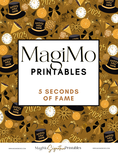 New Year's - MagiMo Printables - 5-Seconds-Of-Fame Game [Digital File]