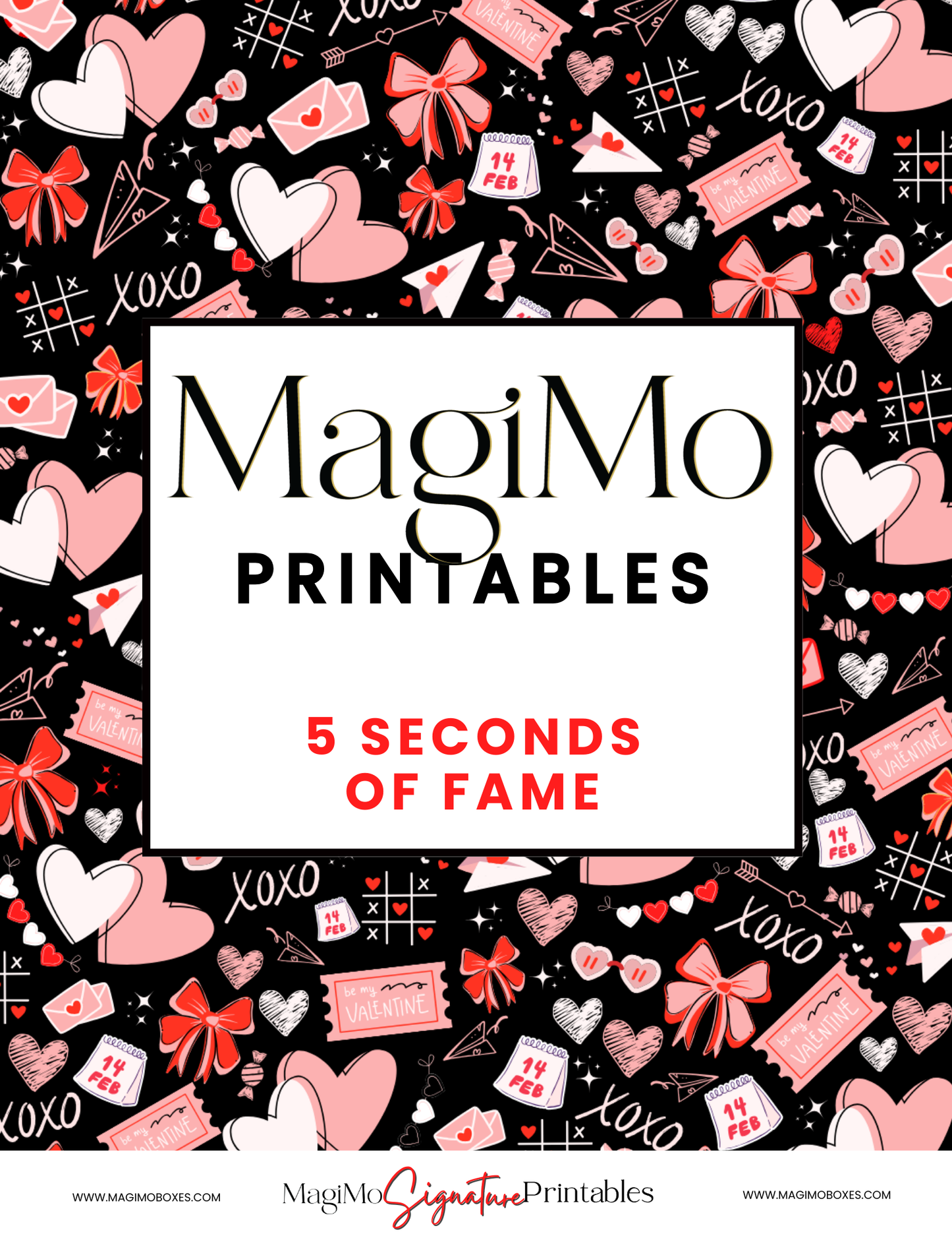 Valentine's Day - MagiMo Printables - 5-Seconds-Of-Fame Game [Digital File]