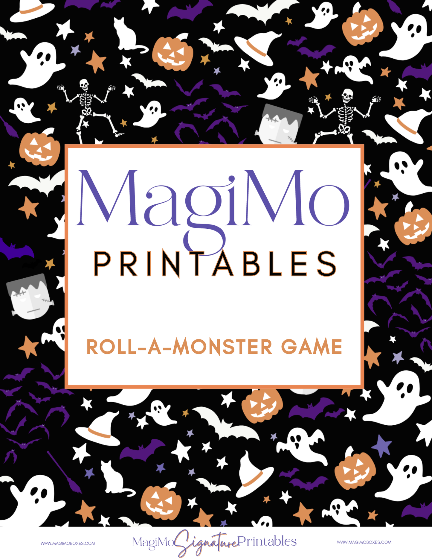 Halloween Roll-A-Monster Dice Game [Printable - Digital File]