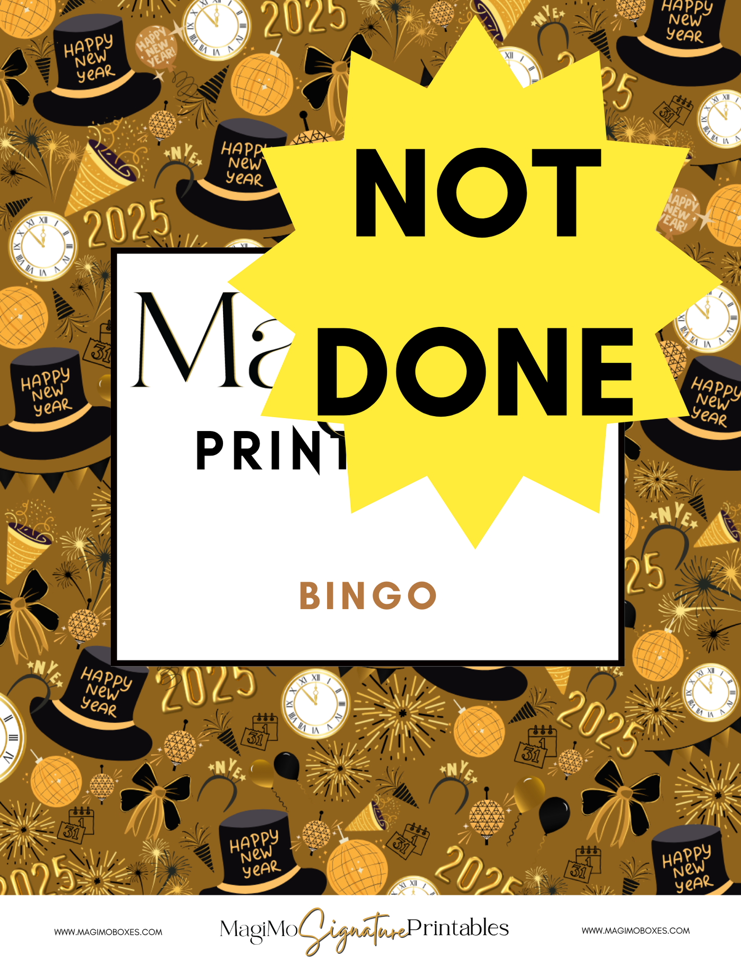 New Years - MagiMo Printables - Bingo [Printable - Digital File]