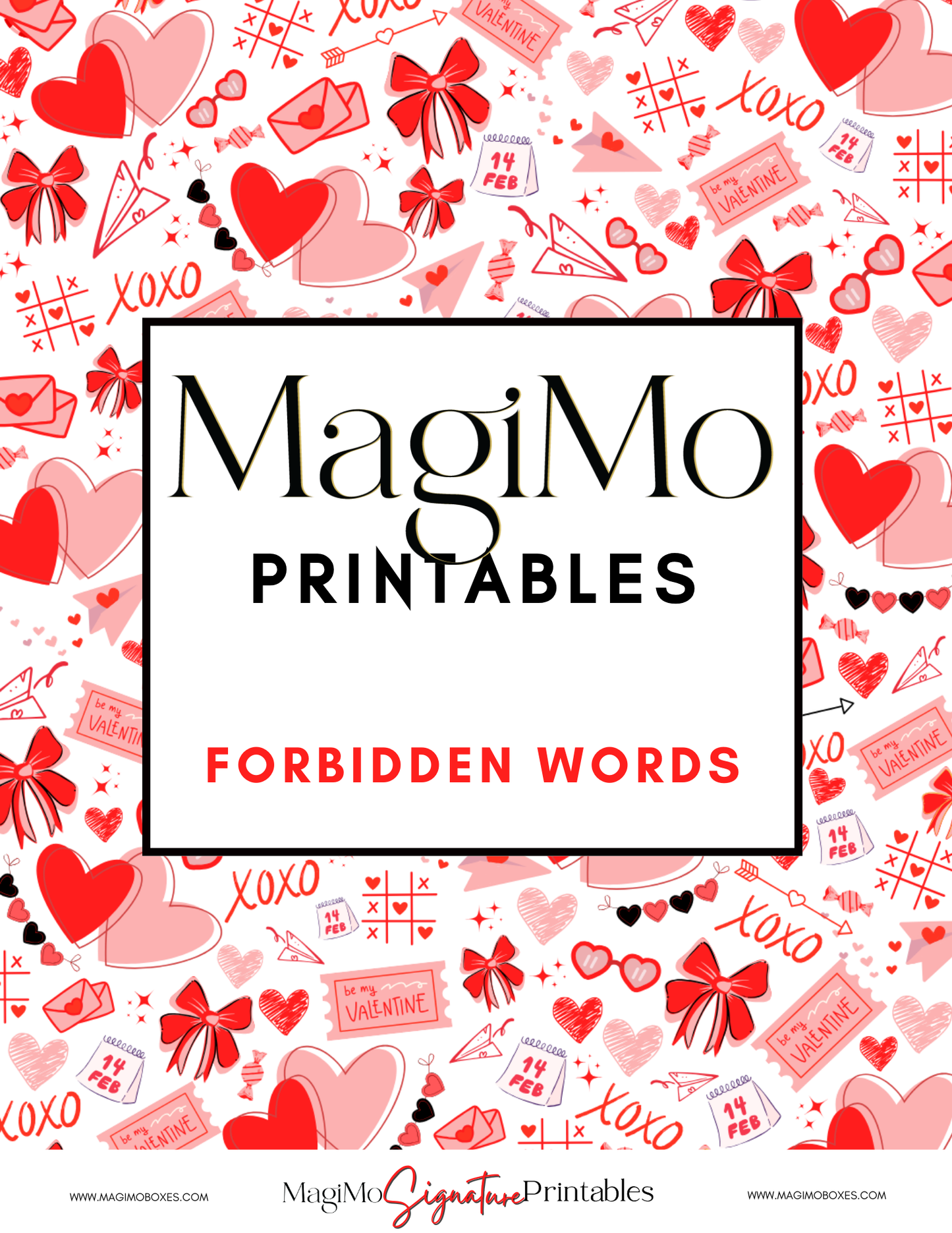 Valentine's Day - MagiMo Printables - Forbidden Words [Printable-Digital File]