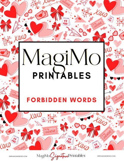 Valentine's Day - MagiMo Printables - Forbidden Words [Printable-Digital File]