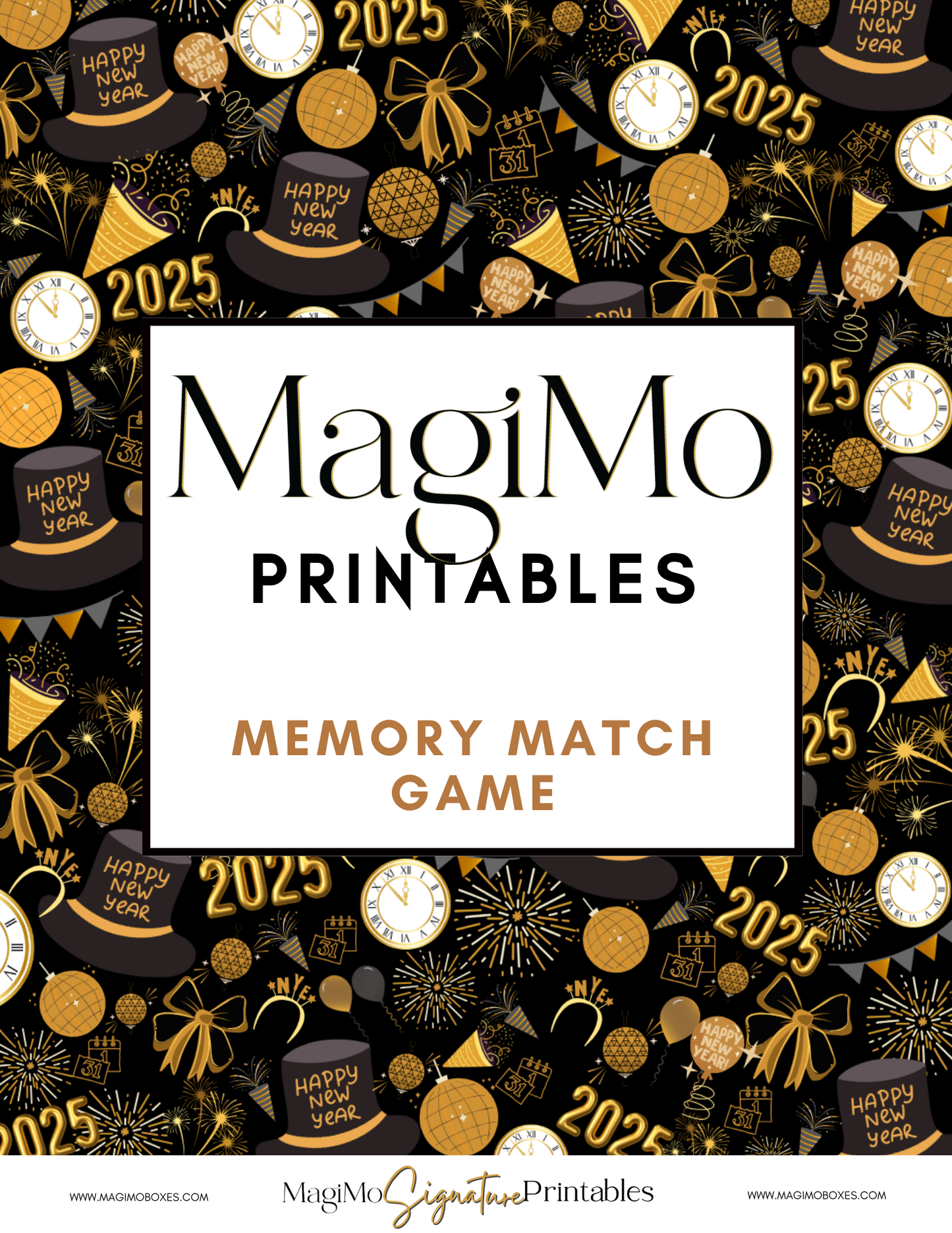 New Year's - MagiMo Printable - Memory Match Game [Printable - Digital File]