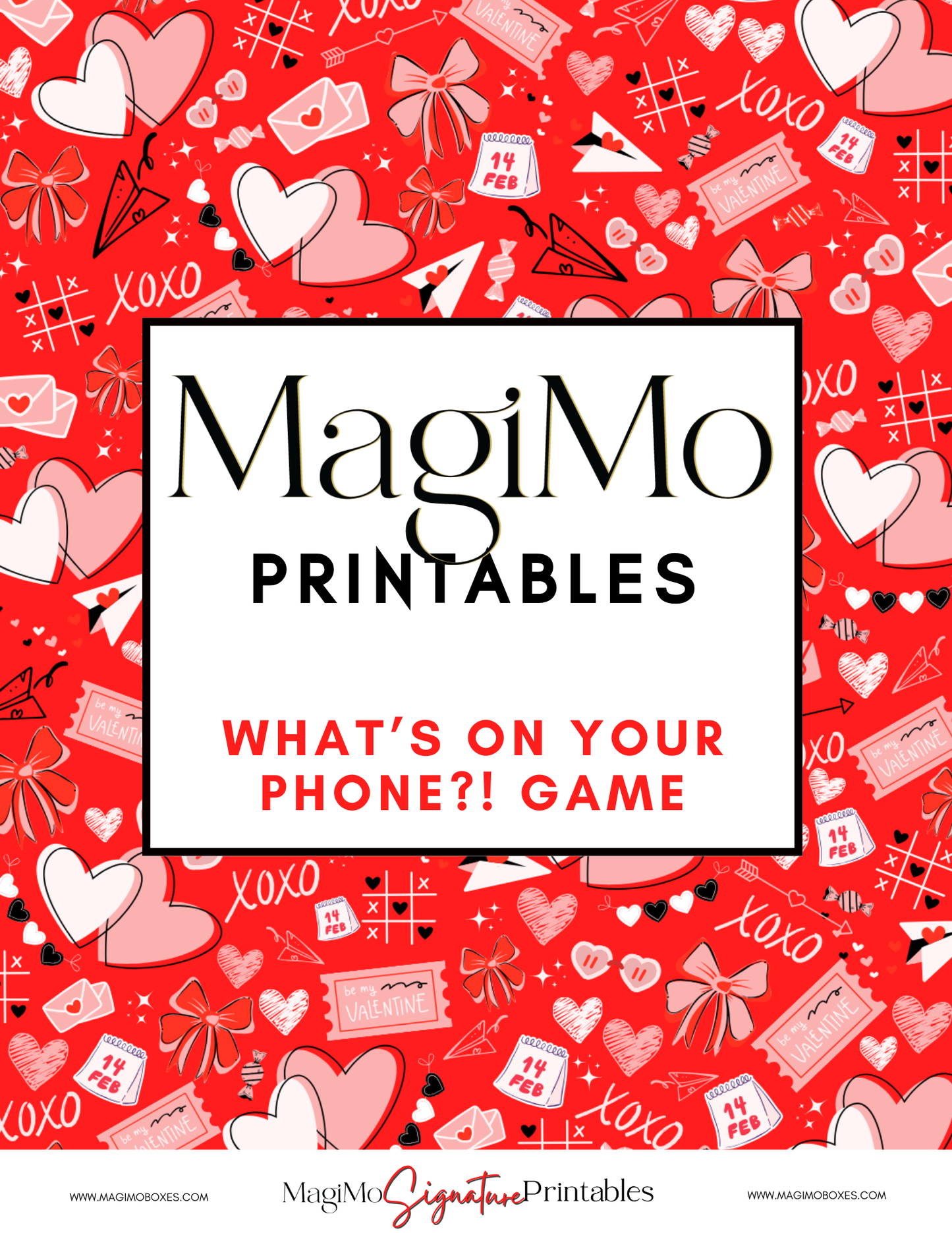 Valentine's Day - MagiMo Printables - What The Phone?!? Game [Printable - Digital File]