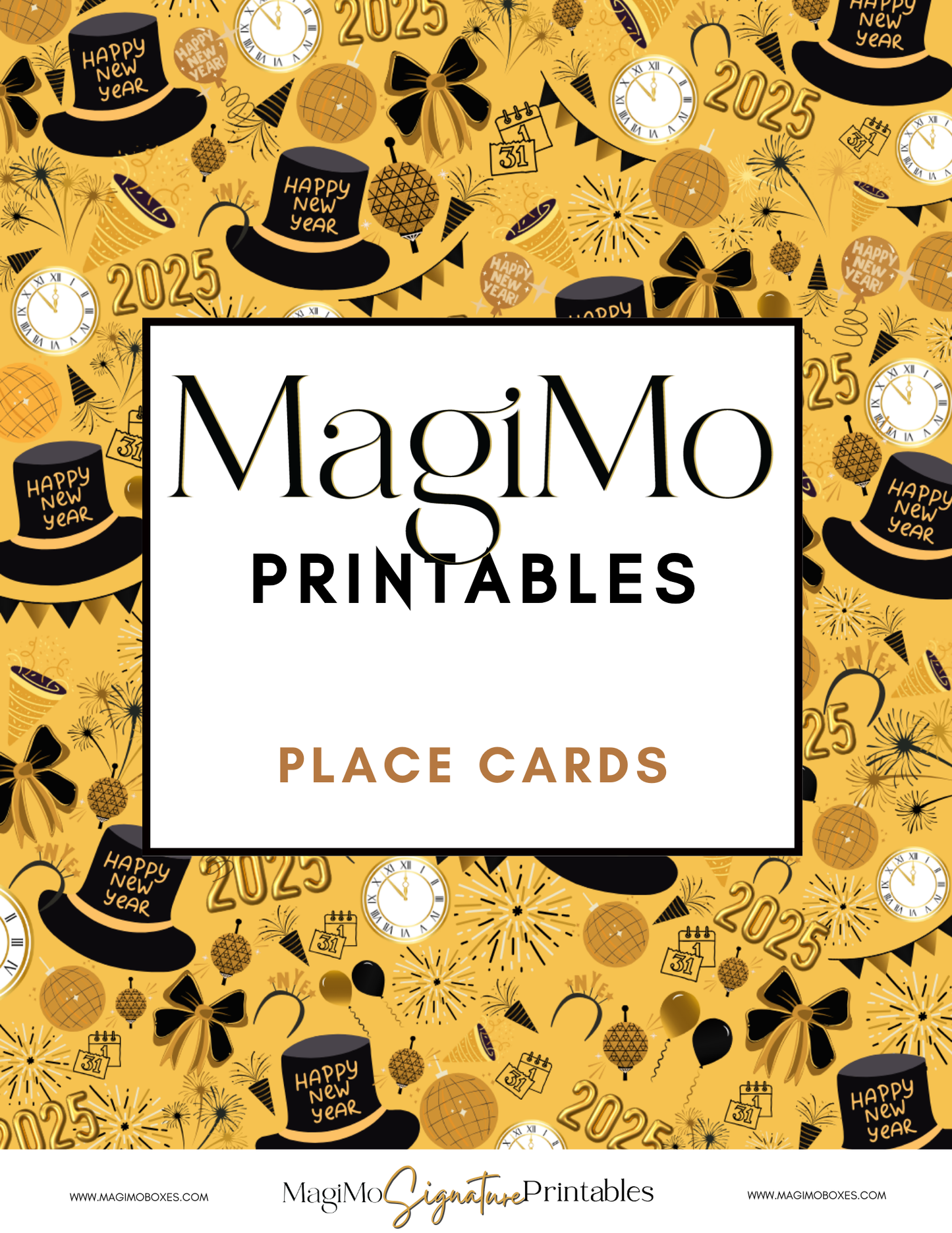 New Year's - MagiMo Printables - Food & Drink Tent Cards & Table Place/Name Cards [Printable - Digital File]